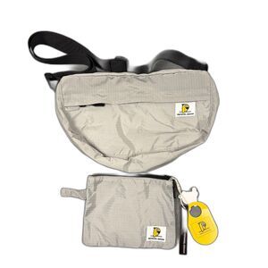 P@Travel.Design Color: Light Gray Crossbody sling bag and matching zip pouch
